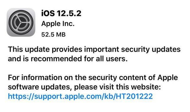 高昌苹果手机维修分享iOS12.5.2发布，建议所有老苹果用户安装 